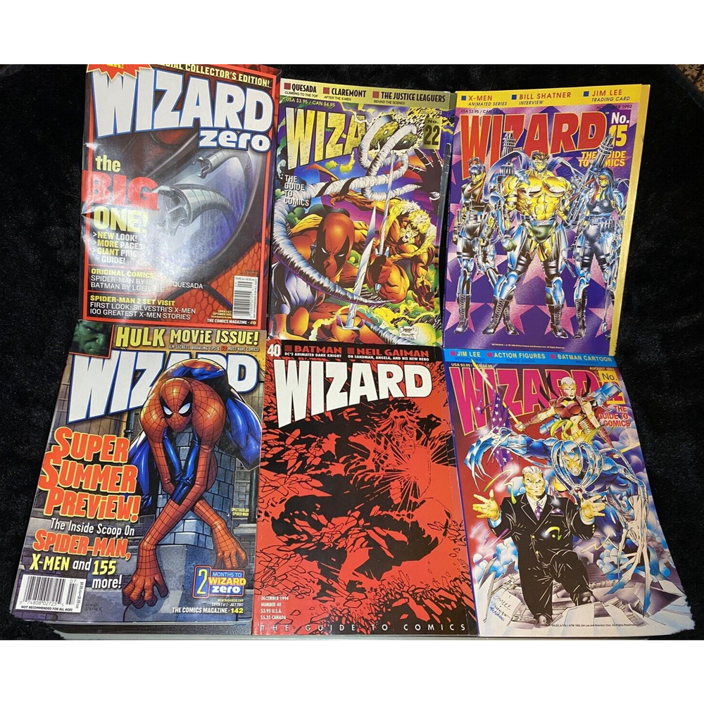 Wizard Comic Magazine 1992, 1993, 1994, AND 2003 6 Book Vintage Retro Graphics